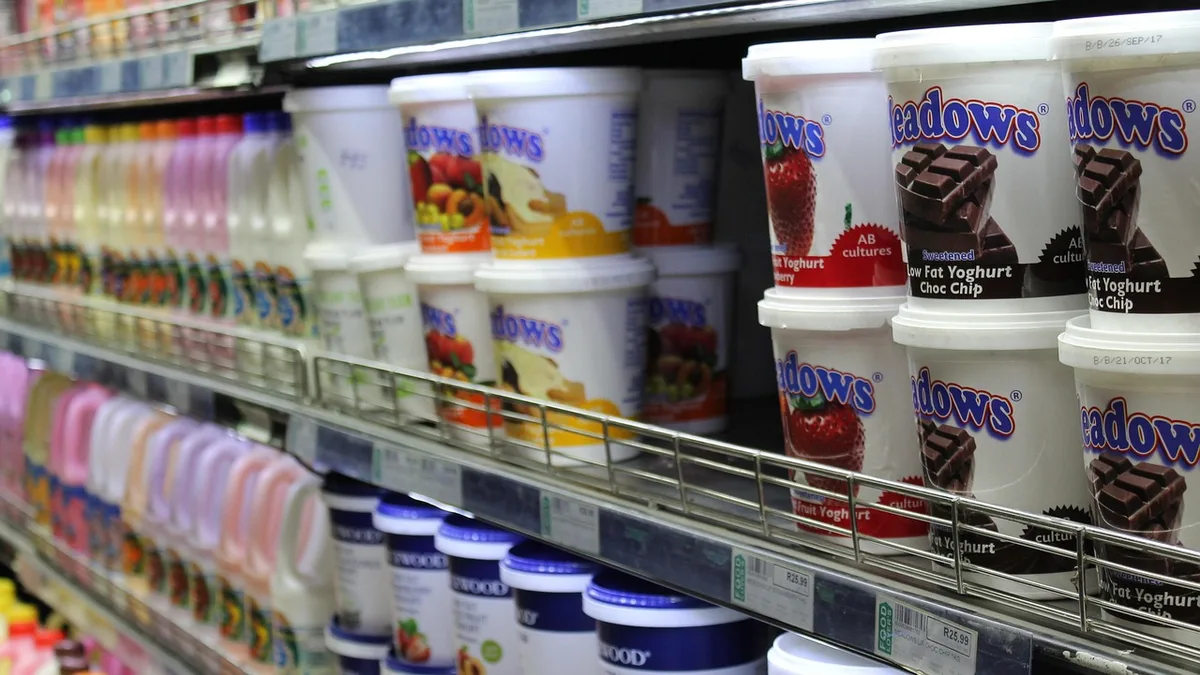 Refrigerated cold-storage shelves stocked in a restaurant